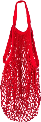 Siatkowa torba na zakupy PRETTY UP 35 × 35 cm z długim uchem – czerwona