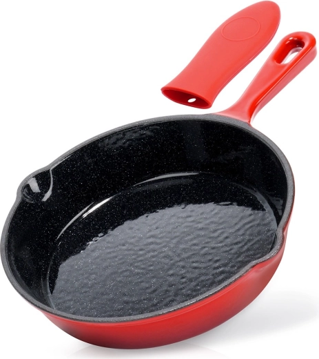 Żeliwna patelnia emaliowana z silikonową nakładką CAST ENAMEL 20 cm