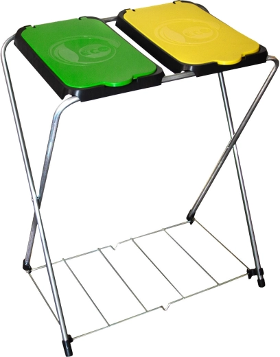 Stojak do segregacji odpadów ECO-GLOBE 2 z kratką 66 × 42 × 81 cm