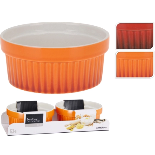 Porcelanowe naczynia do zapiekania 2 szt. czerwone Excellent Houseware