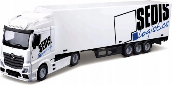Bburago 1:43 MB Actros SEDIS Logistics z wózkiem widłowym i akcesoriami