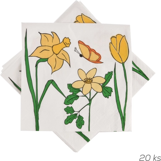 Papierowe serwetki Wiosenna łąka 33 × 33 cm, 20 szt.