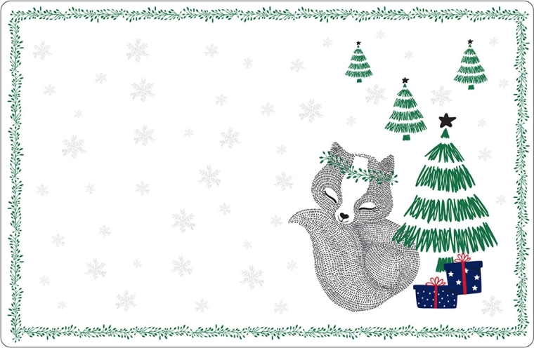 Podkładka na stół Winter Friends liski 28 × 43 cm