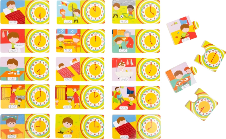 Small Foot Drewniane puzzle Zegar