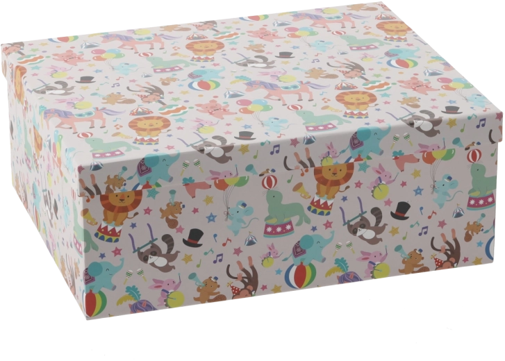 Kolorowe pudełko prezentowe z motywami zwierząt 28,6 × 22,4 × 11,1 cm