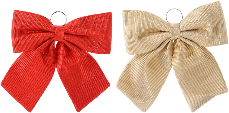 Bożonarodzeniowa dekoracyjna kokarda złota/czerwona 44 cm - 1 szt.
