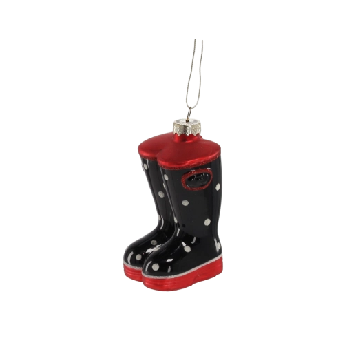 Szklana świąteczna ozdoba – bucik, zestaw 6 szt.