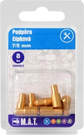 Czopkowe podpórki do półek 7/5 mm z mosiądzu (8 szt.)