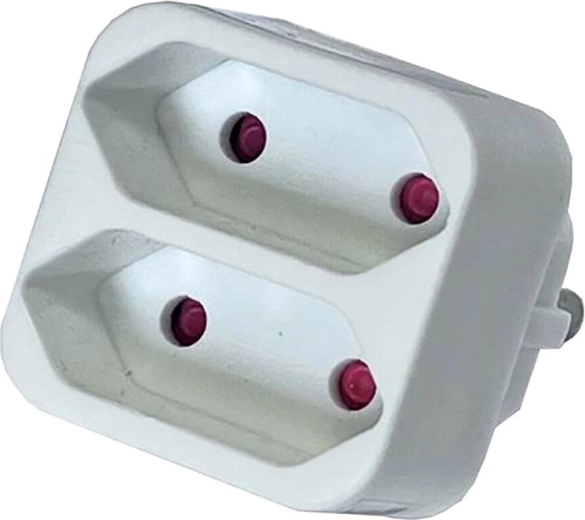 Rozgałęźnik do gniazdka KONNOC 2× płaski, 250 V, biały