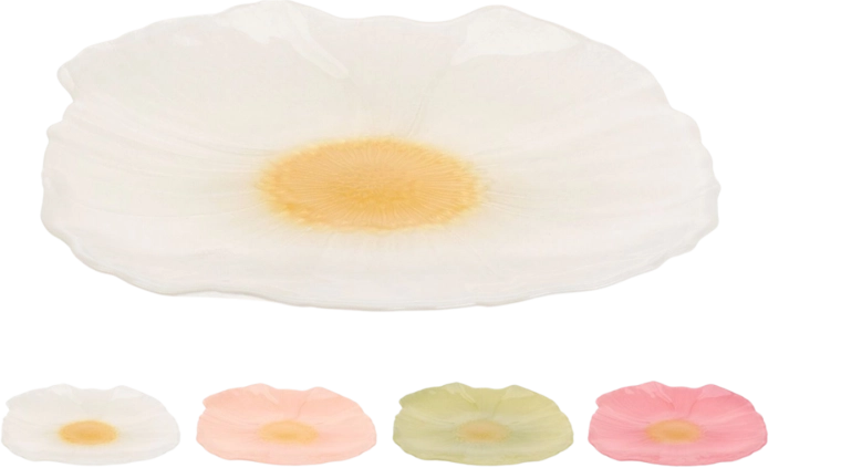 Szklany talerz w kształcie kwiatu 21 cm