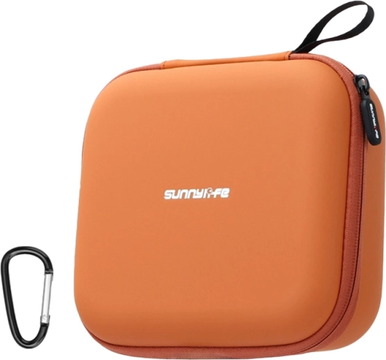 Skórzane etui Sunnylife z kieszenią z siatki do DJI Neo 2, pomarańczowe