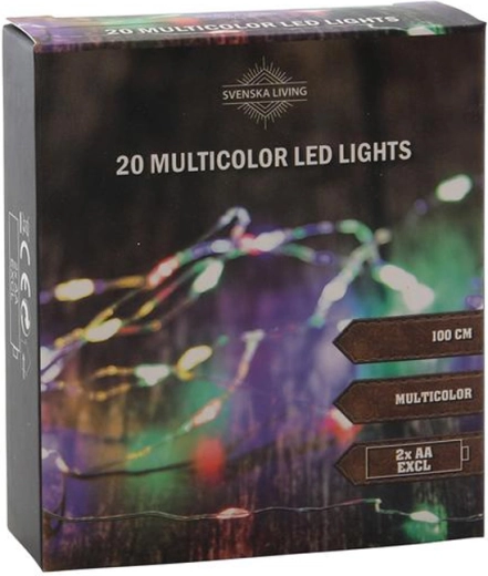 Łańcuch świetlny 20 LED, wielokolorowy, 100 cm
