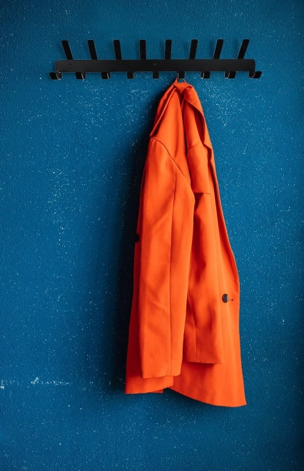 Ścienny metalowy wieszak 17 haczyków – czarny