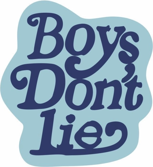 Dekoracyjny miękki dywan „Boy's don't lie” 80 x 80 cm - niebieski