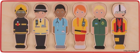 Drewniana układanka wkładana Zespół ratowniczy