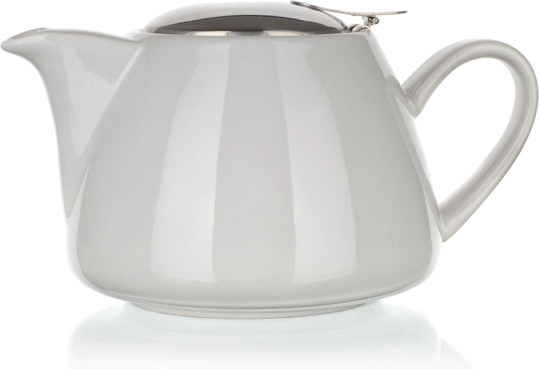 Ceramiczny czajnik do herbaty z sitkiem ze stali nierdzewnej 1,2 l BONNET – biały