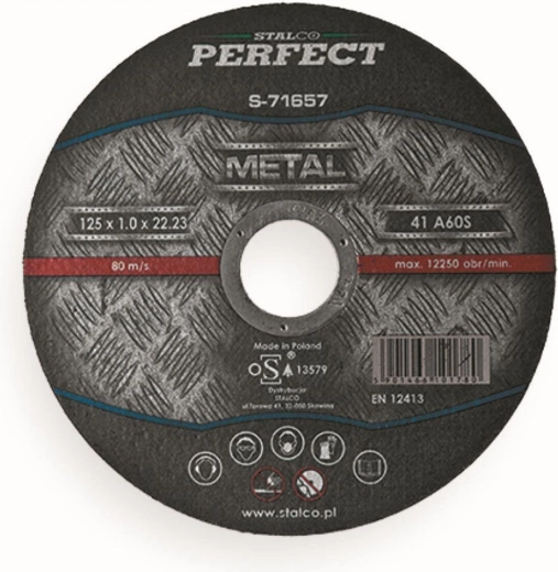 Tarcza tnąca do stali i stali nierdzewnej 125 × 1,0 × 22,23 mm STALCO