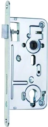 Zamek wpuszczany K136 72/80 P-L biały, cylindryczny z przekładnią