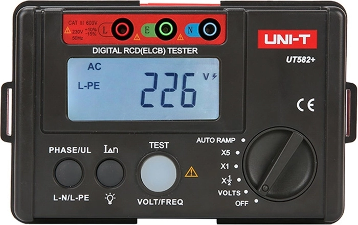 Uni-T tester wyłączników różnicowoprądowych UT582+