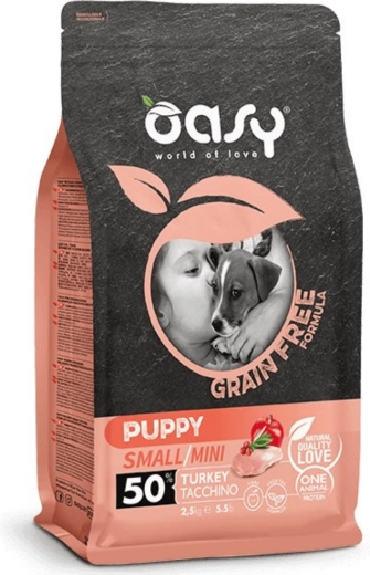 Oasy Grain Free Adult Small/Mini karma dla psów z mięsem z indyka 2,5 kg
