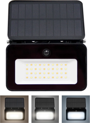 Solight solarny reflektor LED z czujnikiem 6 W 660 lm, czarny