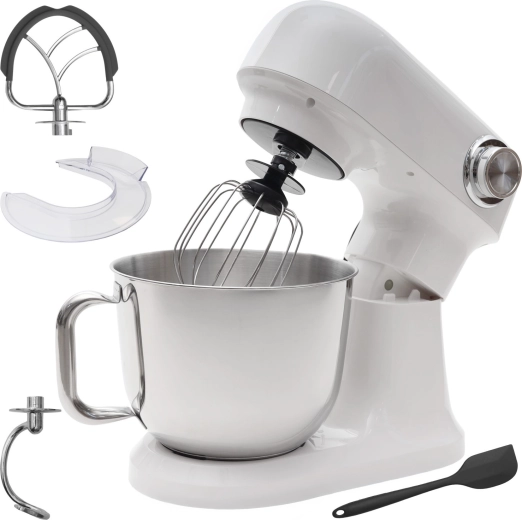 Planetarny robot kuchenny BAUERKRAFT z misą ze stali nierdzewnej 5 l, 1500 W, biały