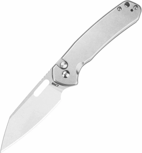 CJRB Pyrite-Alt stalowy nóż składany kieszonkowy 7,9 cm, satyna, w całości metalowy