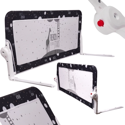 Składana barierka bezpieczeństwa do łóżka 150 cm – czarna