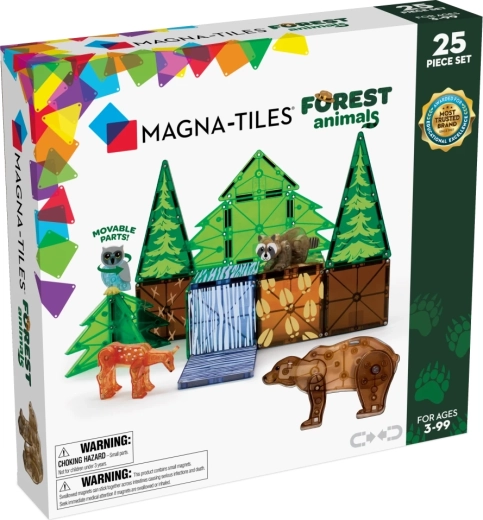 MAGNA-TILES magnetyczne klocki konstrukcyjne – leśne zwierzęta (25 elementów)