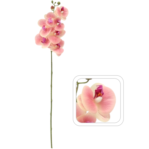 Sztuczna gałązka orchidei 74 cm różowa