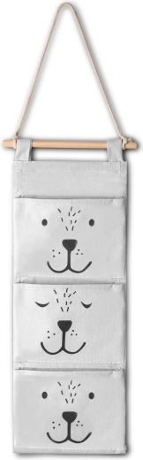 Wiszący tekstylny organizer na zabawki Nukido, szary