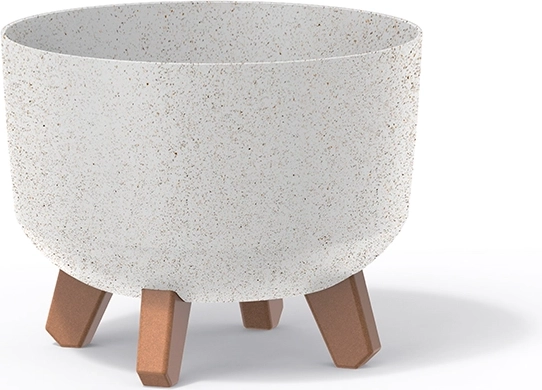 Doniczka na nóżkach Gracia Standard Eco Wood 23,5 cm – biała