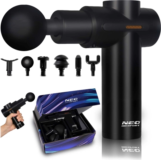 Pistolet do masażu z 6 końcówkami NS-504 Neo-sport czarny