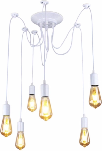 Zd74b lampa sufitowa 6-ramienna biała