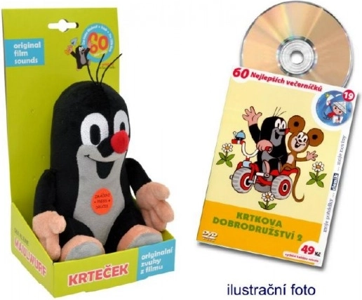 Krecik mówiący plusz 15 cm na baterie z dźwiękiem + DVD w pudełku