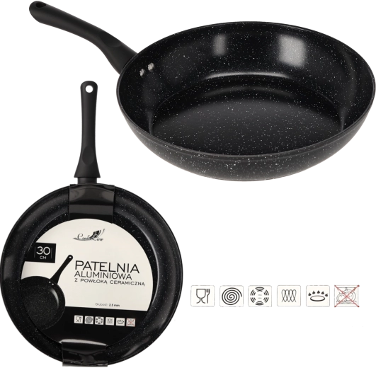 Aluminiowa patelnia 30 cm z ceramiczną powłoką do indukcji