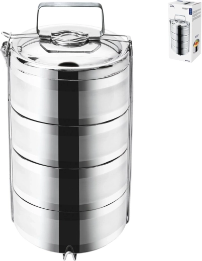 Termos obiadowy ze stali nierdzewnej, 4 poziomy, 4×1,1 l