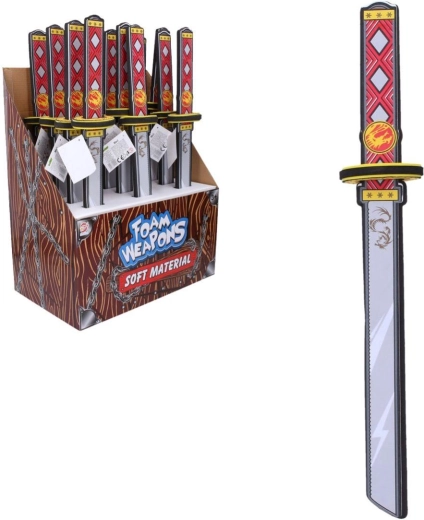 Miękki piankowy miecz katana z nadrukiem, 53 cm