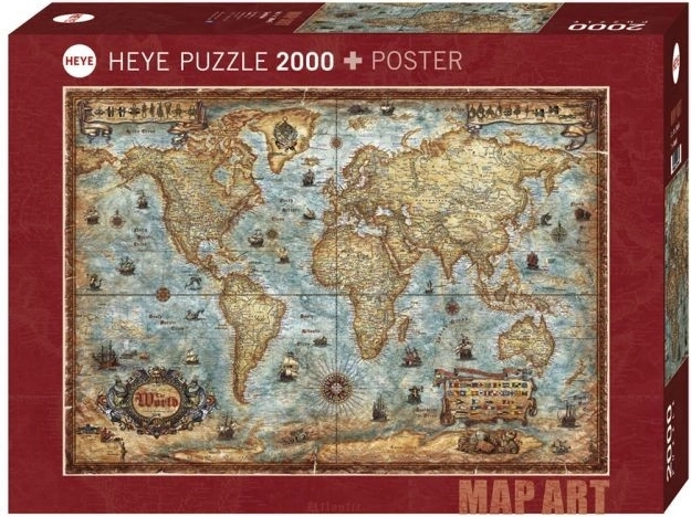 Puzzle HEYE – świat, 2000 elementów