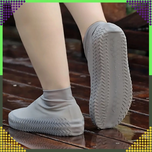 Wodoodporne silikonowe ochraniacze na buty z antypoślizgową podeszwą, rozmiar S, szare