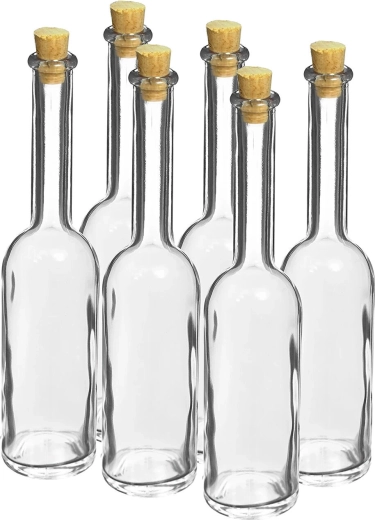 Szklana butelka 100 ml z korkowym zamknięciem, zestaw 6 szt.