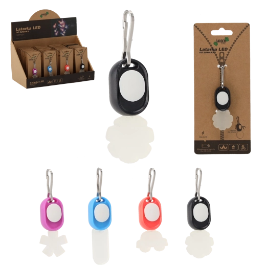 Mini latarka LED na zamek – mix kolorów