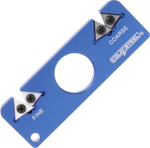 Przenośna kieszonkowa ostrzałka 2w1 z aluminium, niebieska