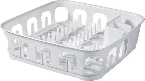 Kwadratowa suszarka do naczyń 39 × 39 × 10 cm, biały plastik
