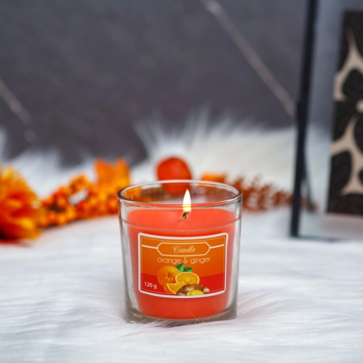 Świeca zapachowa o aromacie pomarańczy i imbiru 120 g