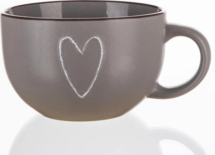 Ceramiczny kubek jumbo Heart 730 ml brązowy
