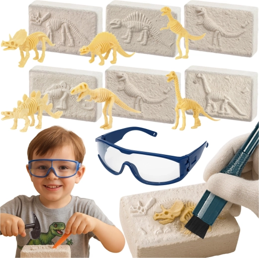 KRUZZEL wykopaliska dinozaurów 6w1 – zestaw paleontologiczny