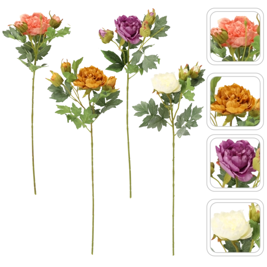 Sztuczna gałązka z piwoniami mix kolorów