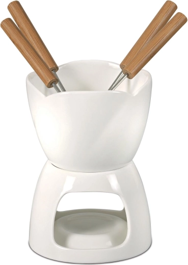 Ceramiczny zestaw do czekoladowego fondue Collezione Bianca, 6‑częściowy
