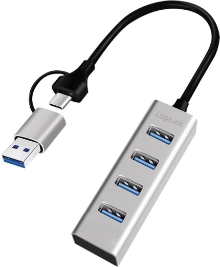 Hub USB 3.0 z 4 portami USB‑A, 5 Gbit/s z adapterem USB‑C/USB‑A